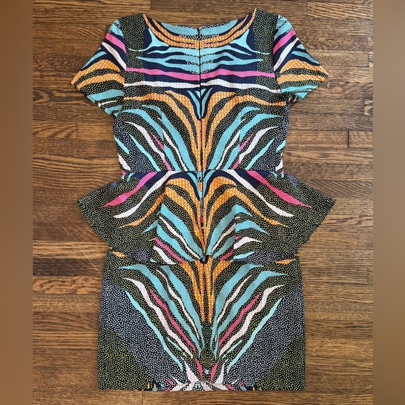 Mara Hoffman Black Phoenix Mini Peplum Sheath Maximalism Animal Print Size 4 - Picture 10 of 11